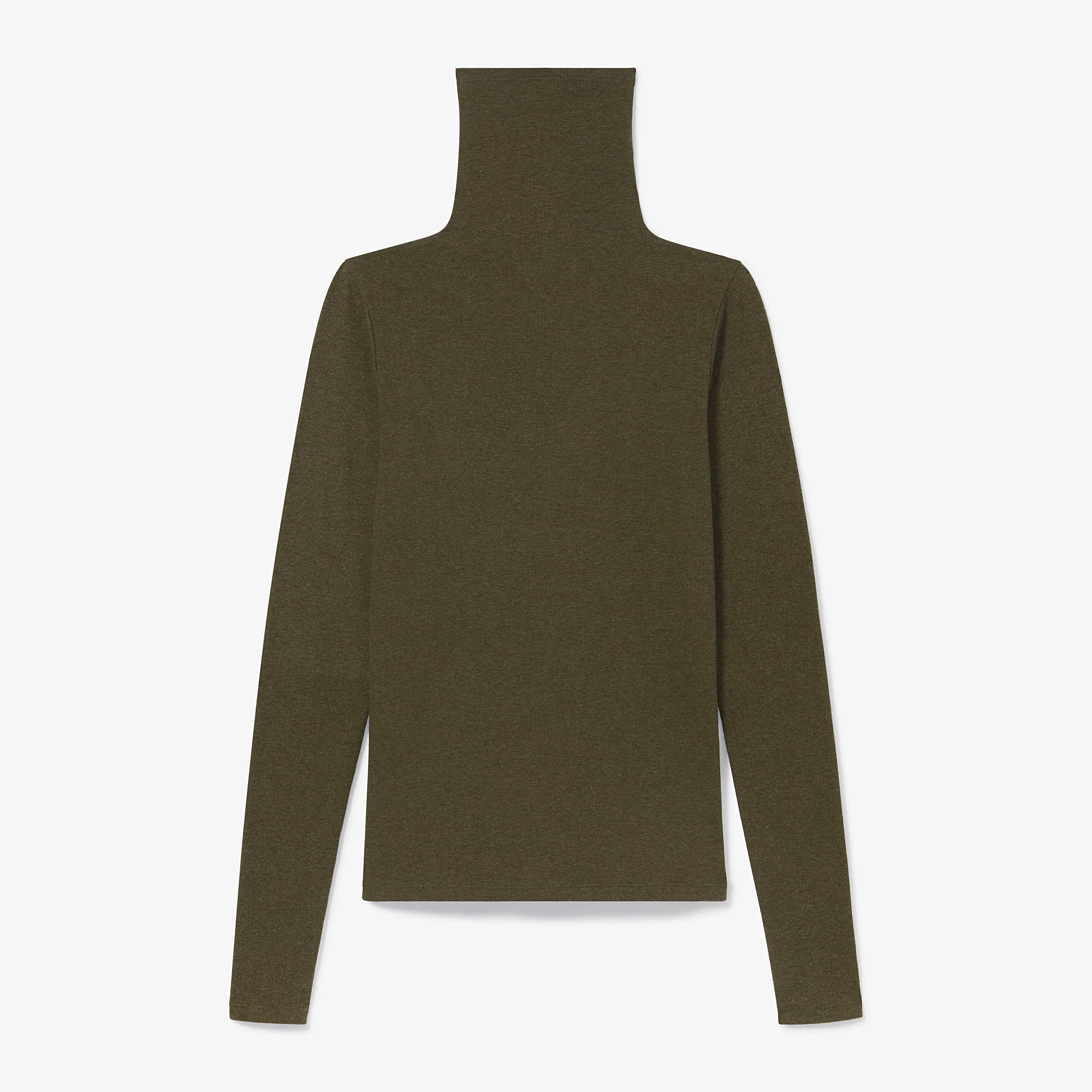 Axam Layering Turtleneck - Ribbed Pima Cotton :: Army Melange