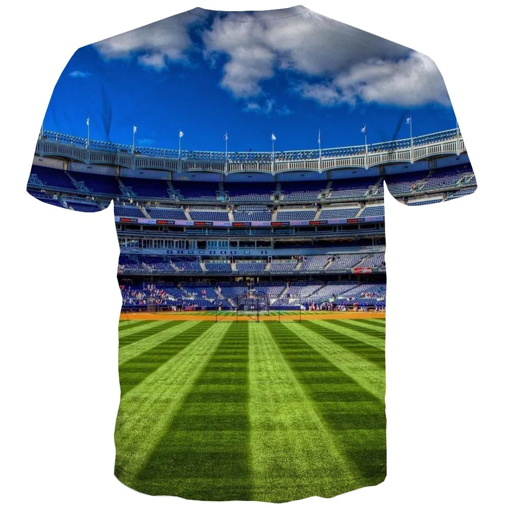 Baseball T shirts Men Stadium T shirts Funny Game Tshirts Novelty White Tshirts Casual