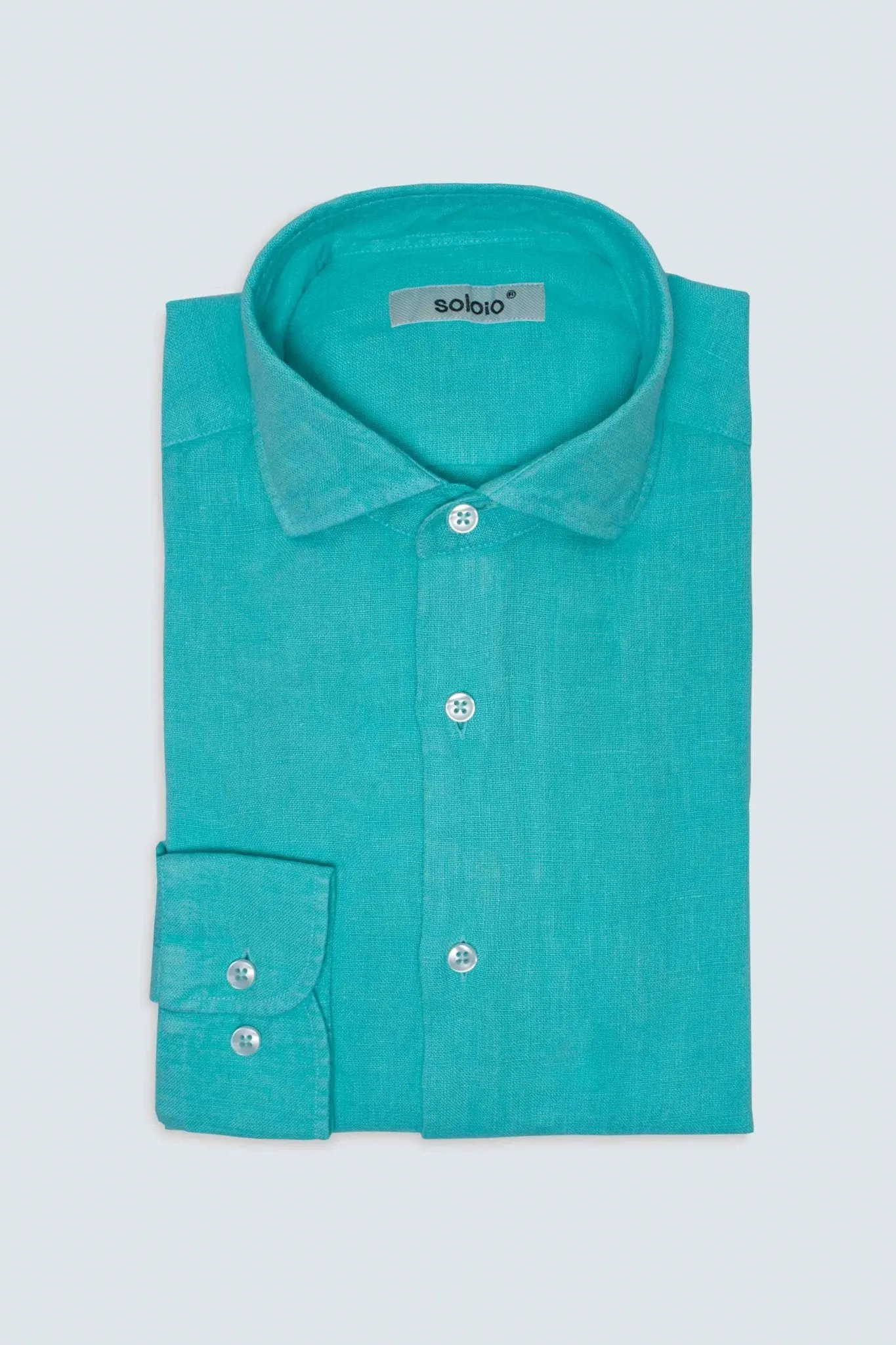 basic linen shirt turquoise