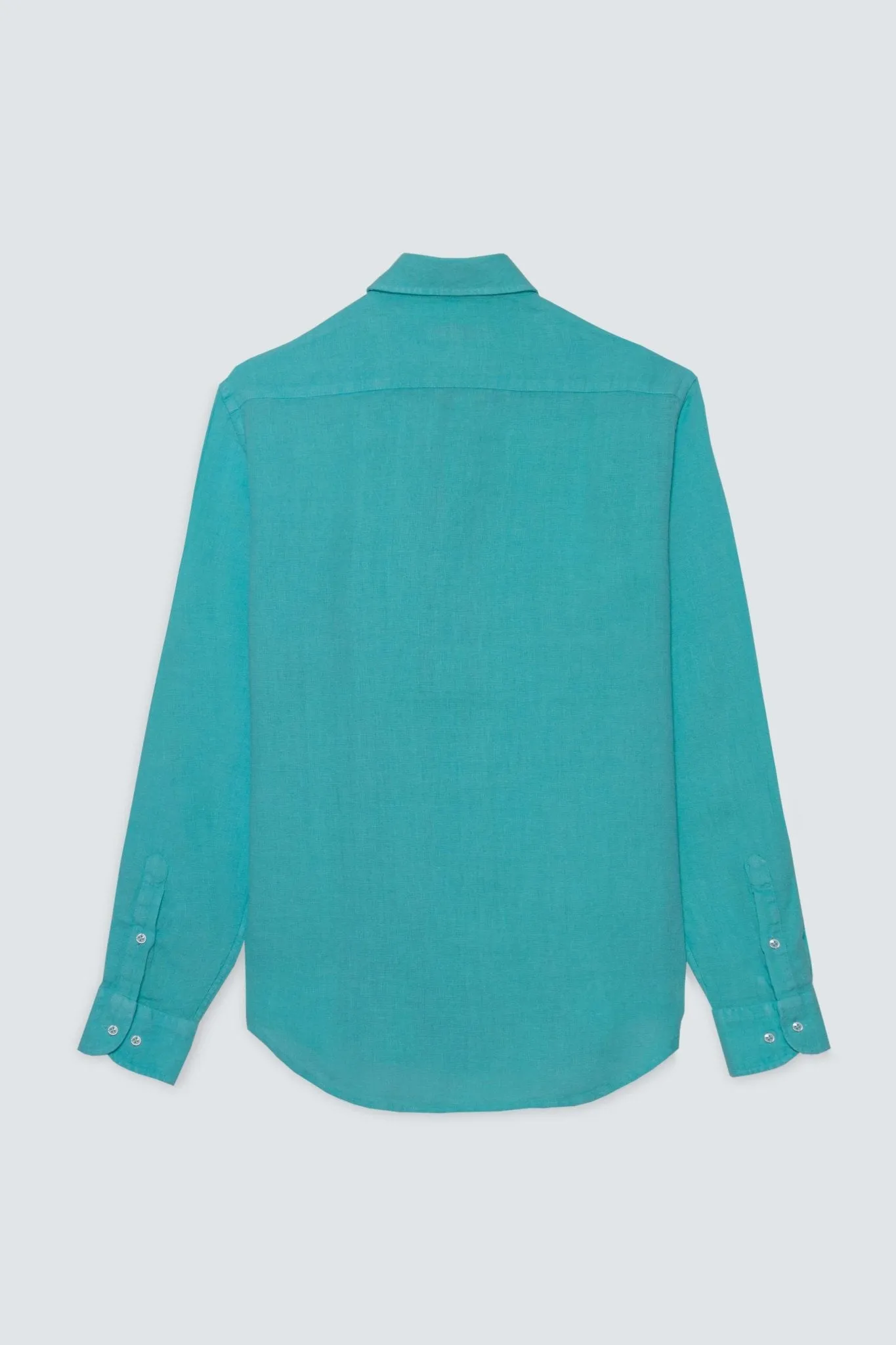 basic linen shirt turquoise