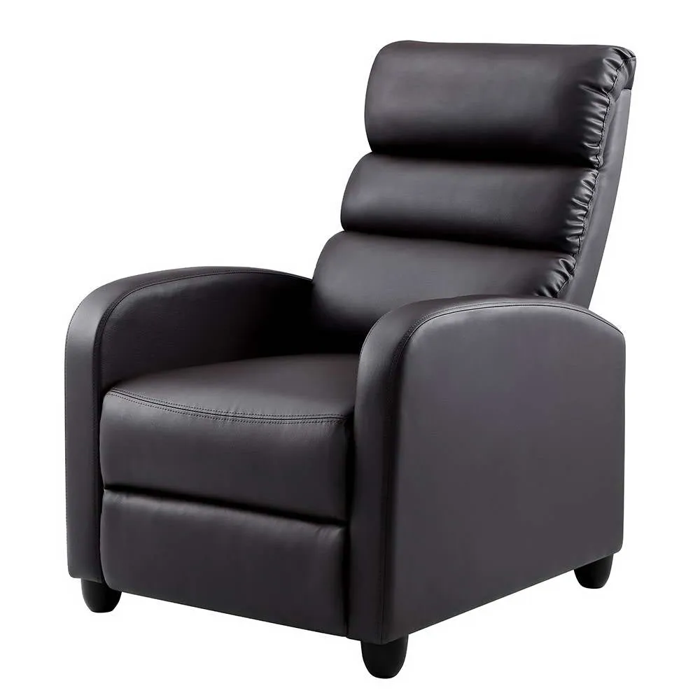 Brown PU Leather Recliner Armchair, 135° Recline - Artiss