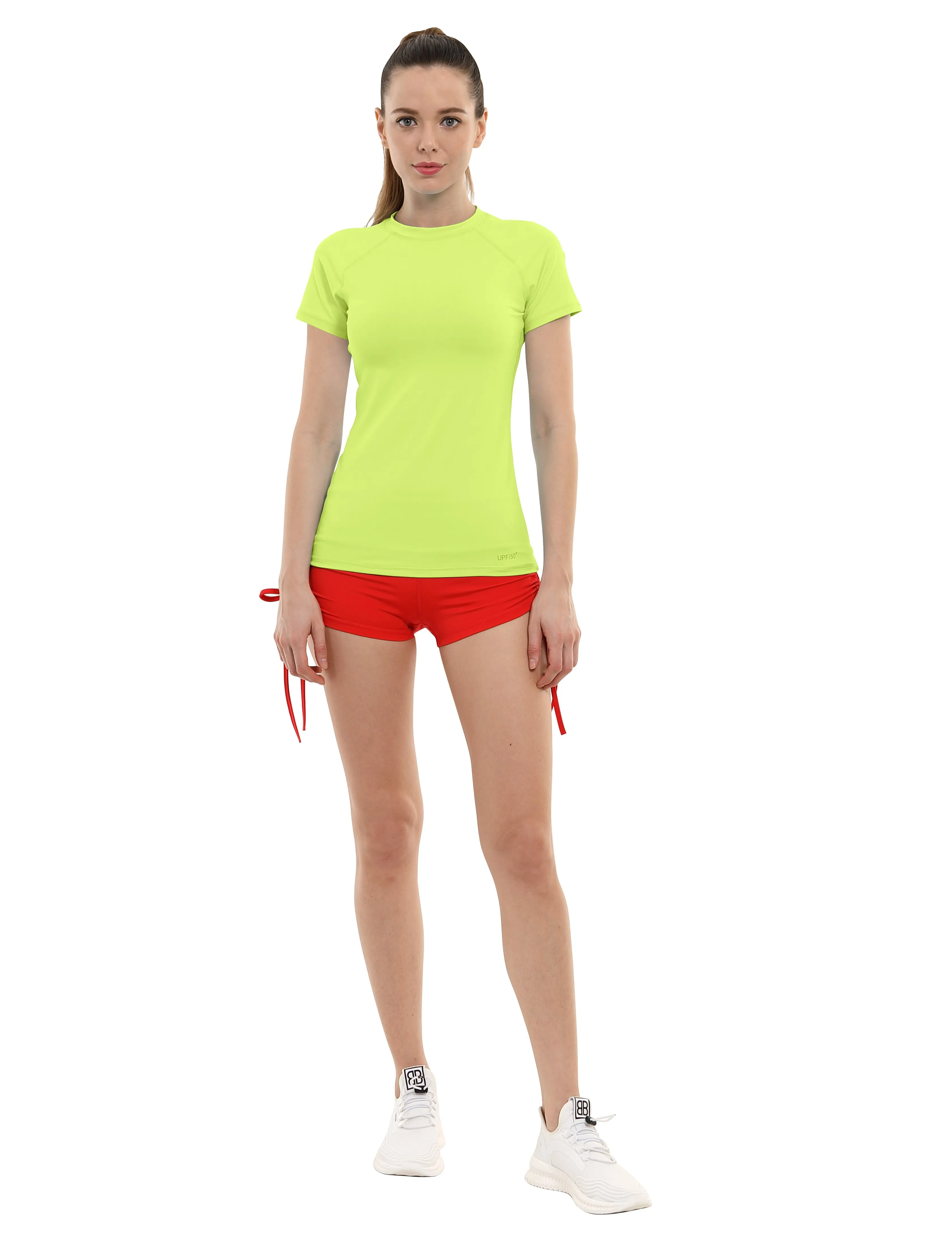 BUBBLELIME 84P/16S Short Sleeve Rashguard for Women_Pilates