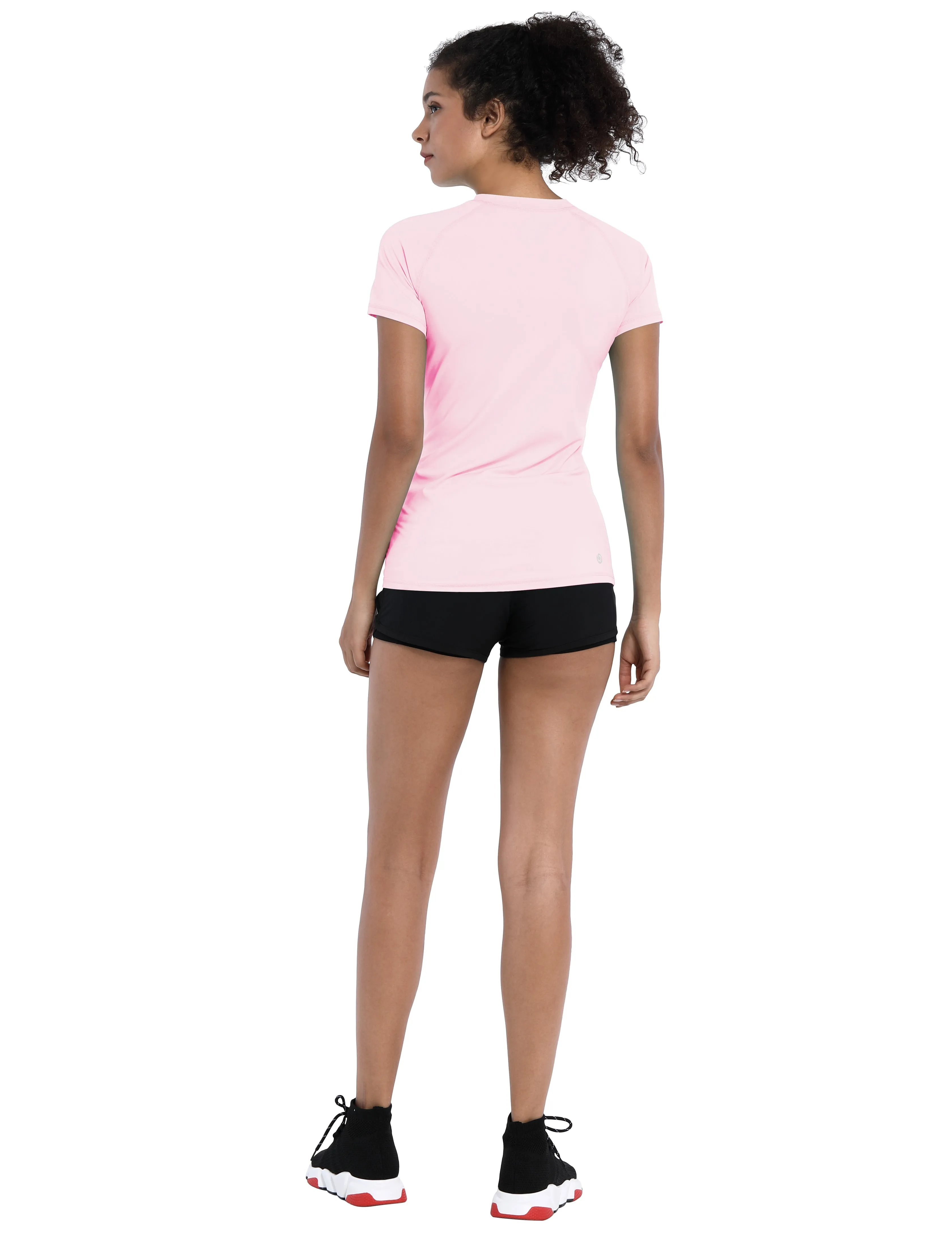 BUBBLELIME 84P/16S Short Sleeve Rashguard for Women_Pilates