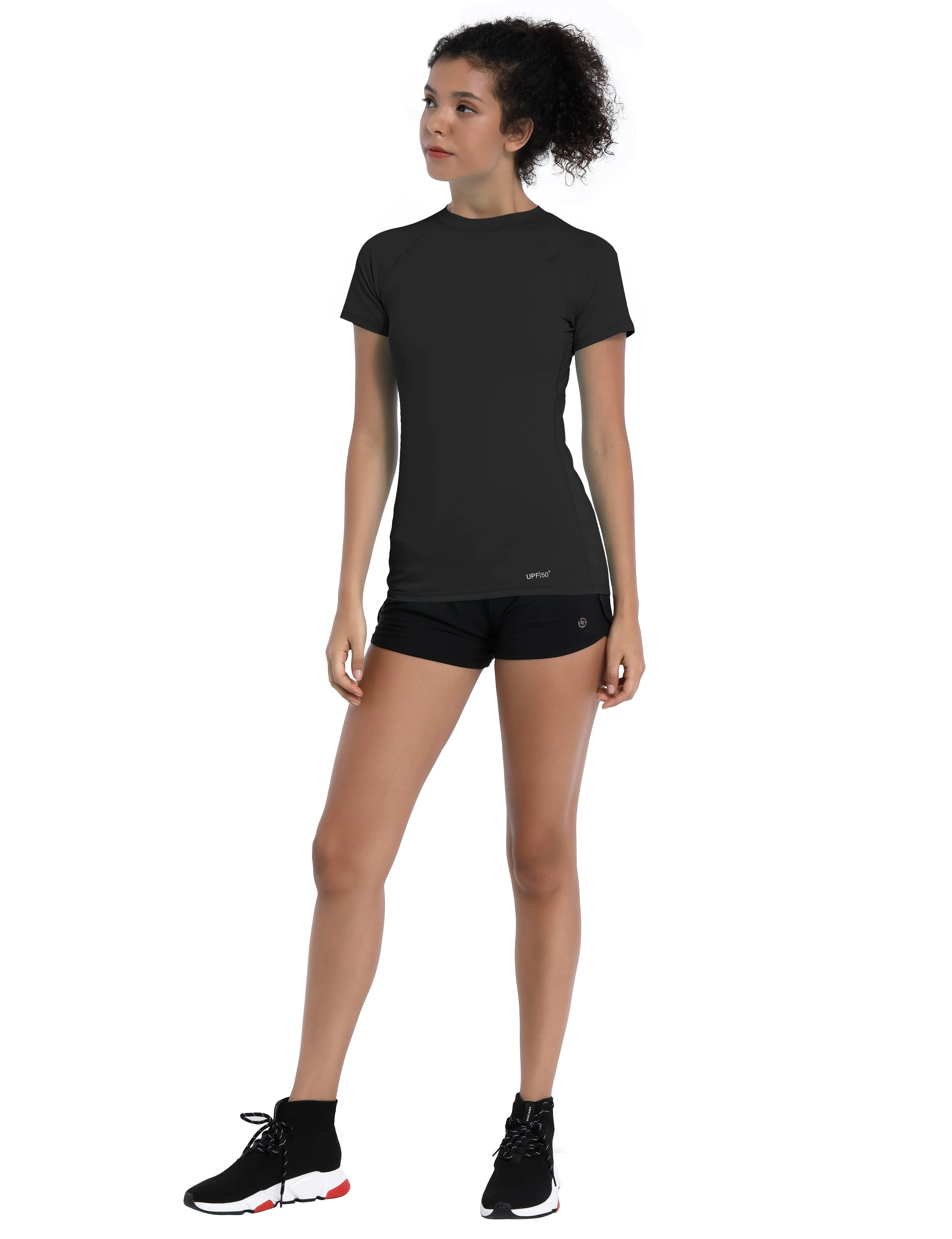 BUBBLELIME 84P/16S Short Sleeve Rashguard for Women_Running