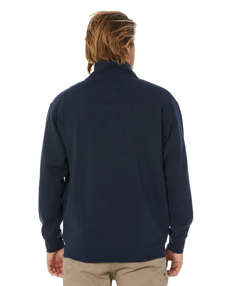 Classic Zip Through Fleece Sweater - French Navy