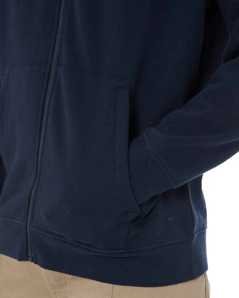 Classic Zip Through Fleece Sweater - French Navy