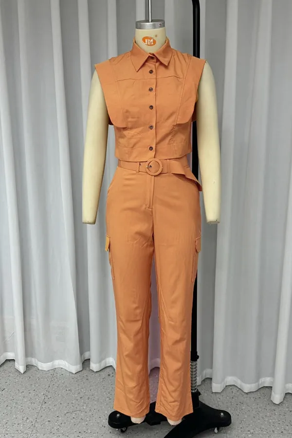 Commuting Lapel Top & Pants Set