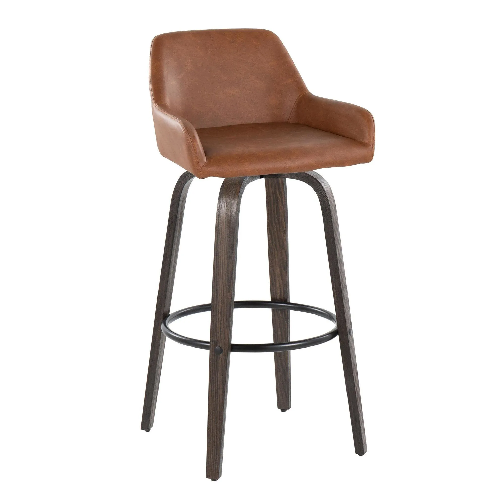 Daniella 30" Fixed-Height Barstool - Set of 2 By LumiSource - B30-DNLAPU-GRTZQ2 BNCAM2