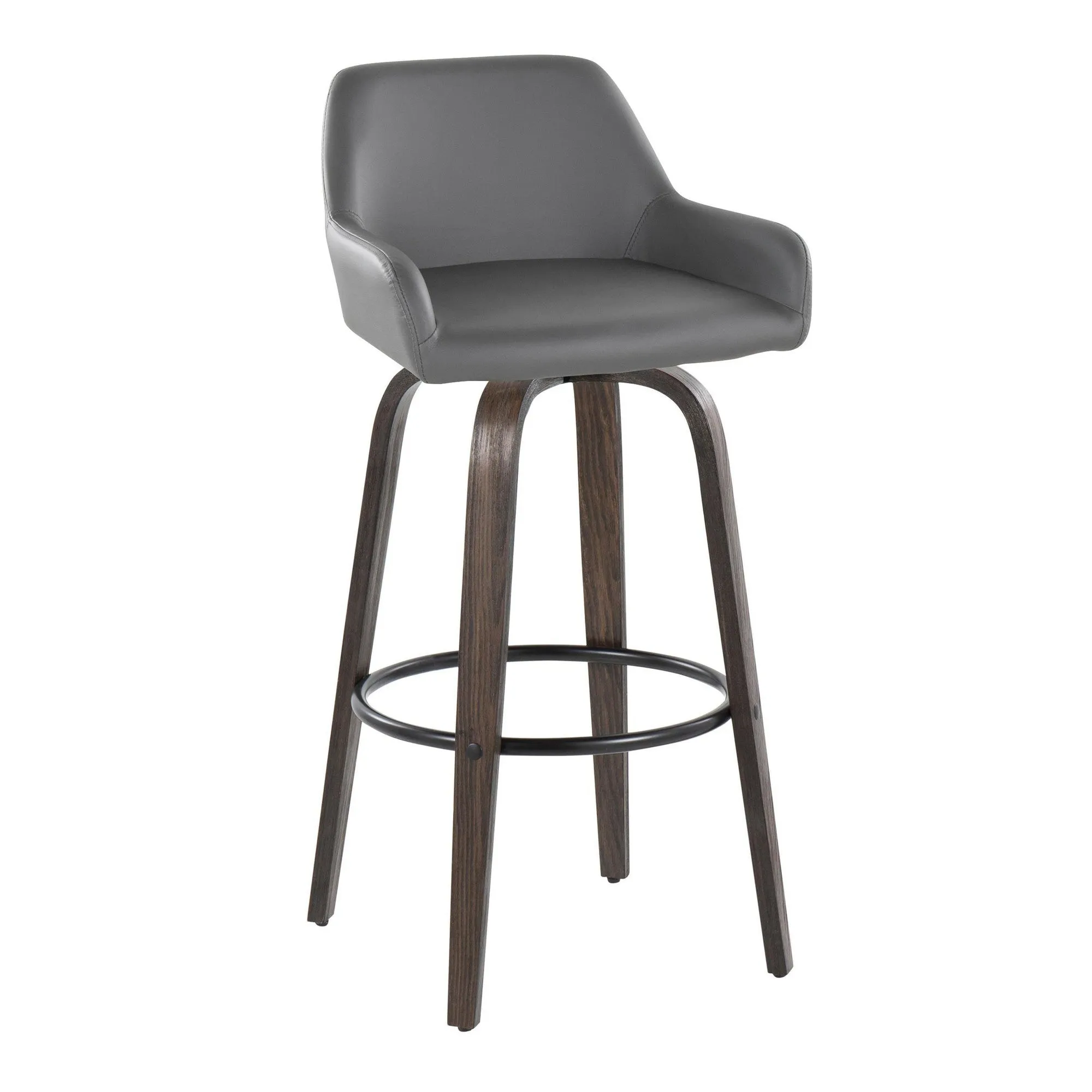 Daniella 30" Fixed-Height Barstool - Set of 2 By LumiSource - B30-DNLAPU-GRTZQ2 BNCAM2