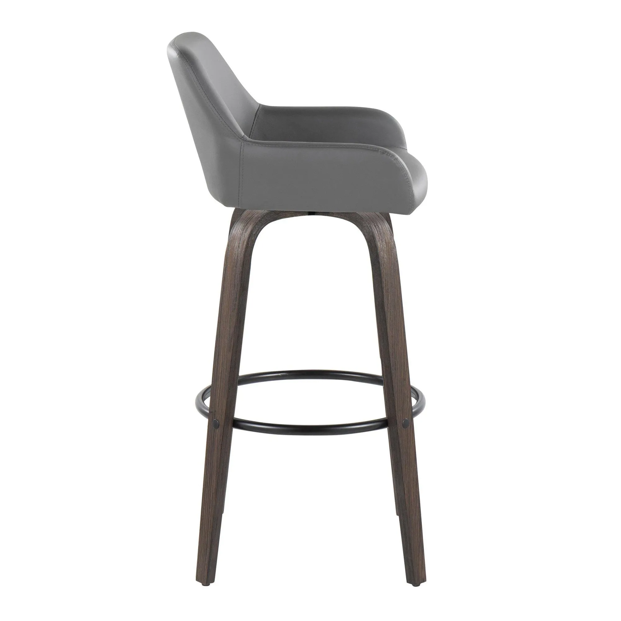 Daniella 30" Fixed-Height Barstool - Set of 2 By LumiSource - B30-DNLAPU-GRTZQ2 BNCAM2