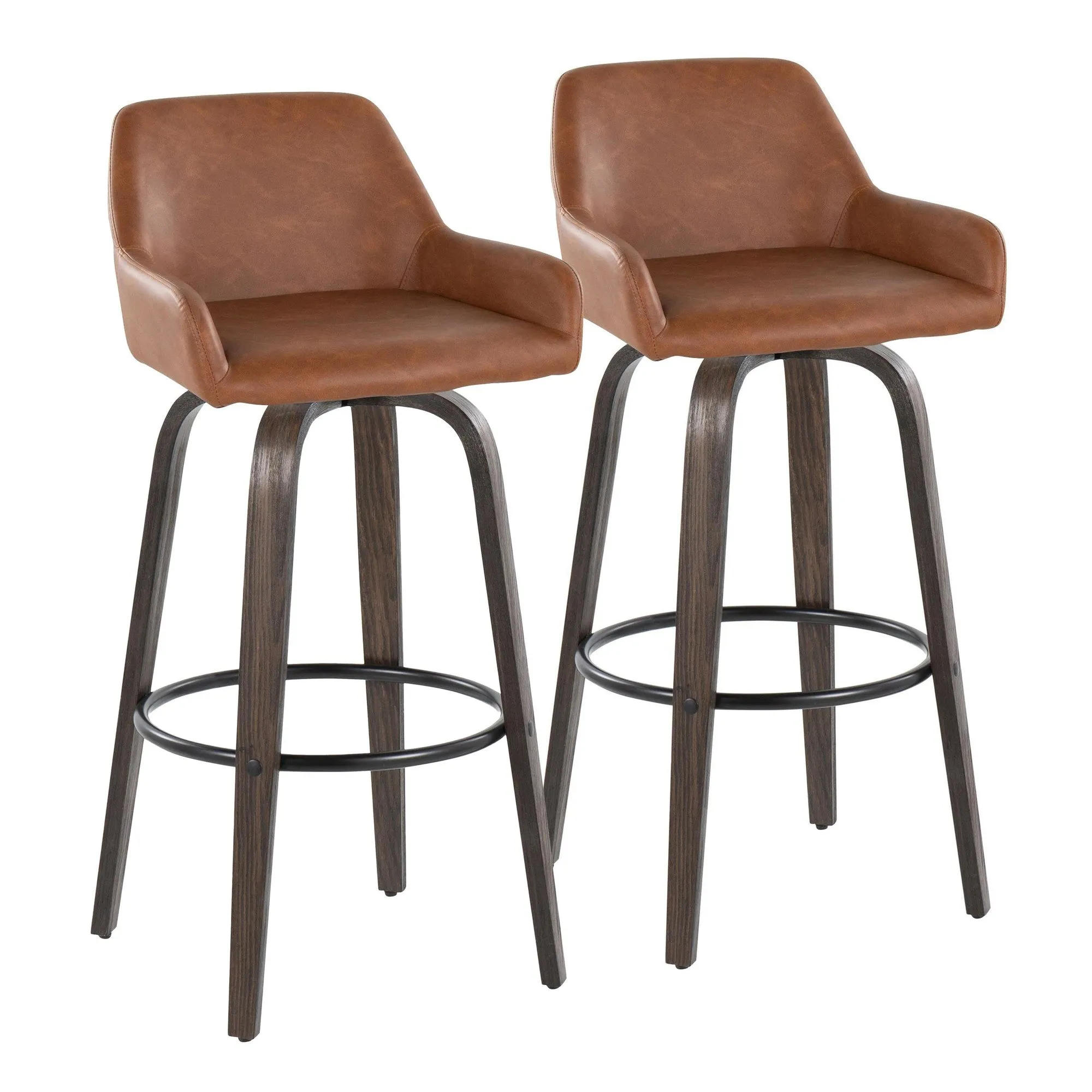 Daniella 30" Fixed-Height Barstool - Set of 2 By LumiSource - B30-DNLAPU-GRTZQ2 BNCAM2