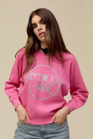 Daydreamer LA Fleetwood Mac Circle Logo Raglan Crewneck in Pink Rogue