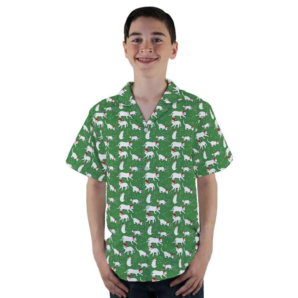 Dnd Christmas Dice Cats Youth Hawaiian Shirt