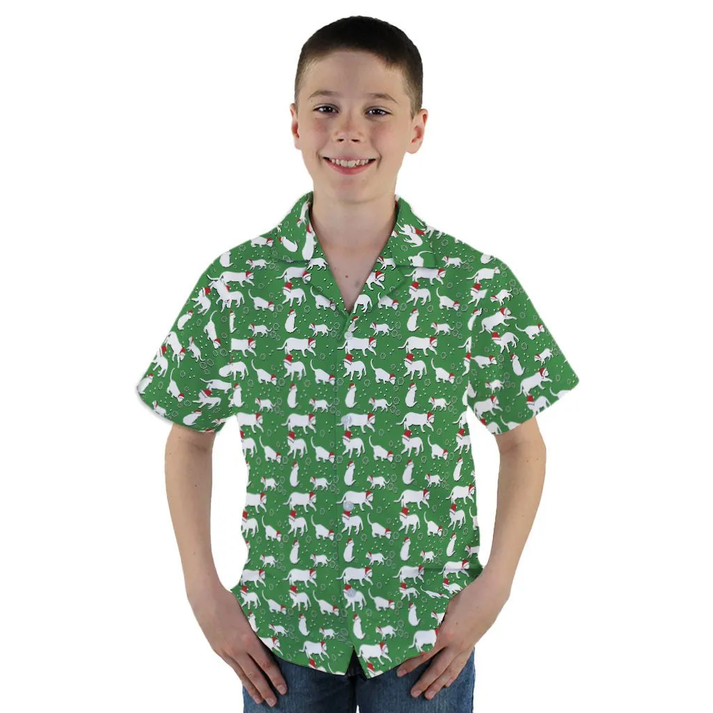 Dnd Christmas Dice Cats Youth Hawaiian Shirt