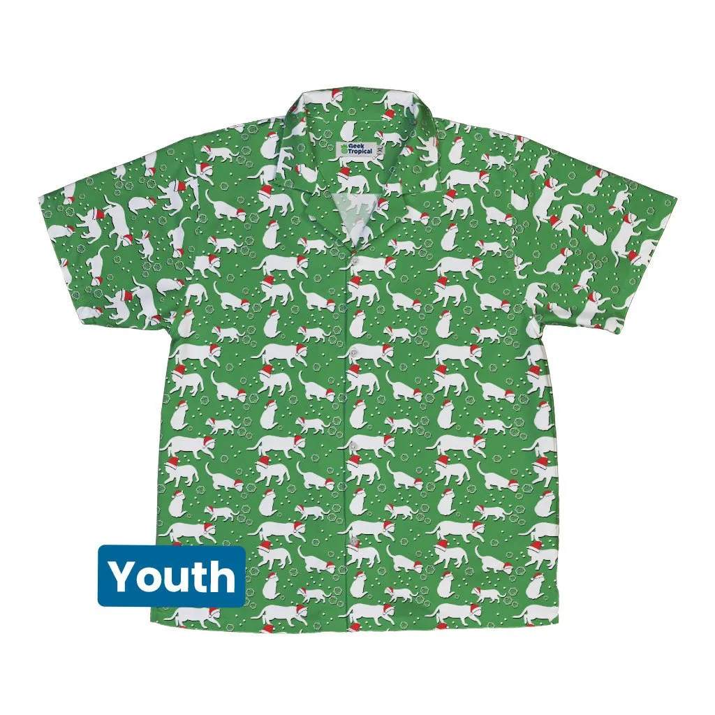 Dnd Christmas Dice Cats Youth Hawaiian Shirt