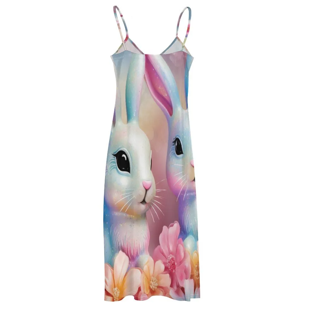 Easter Rabbits Spaghetti Strap Ankle-Length Dress Long dress