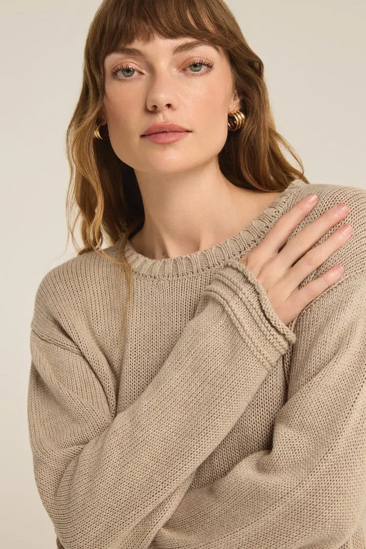 Emerson Cropped Sweater - Oatmeal Heather