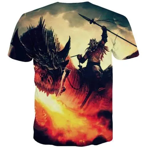 Flame T-shirt Men War Tshirt Printed Animal T shirts Funny Graffiti T-shirts 3d