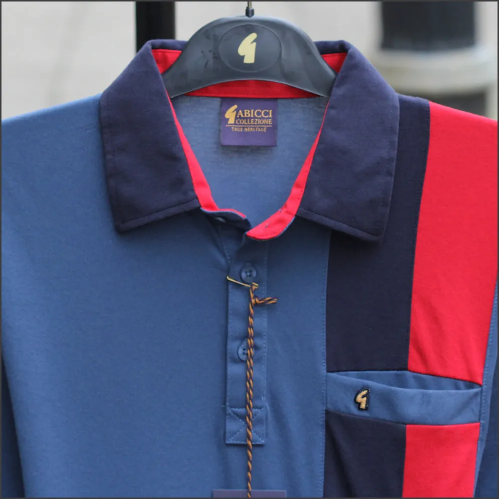 Gabicci X07 Indigo Pattern Polo=