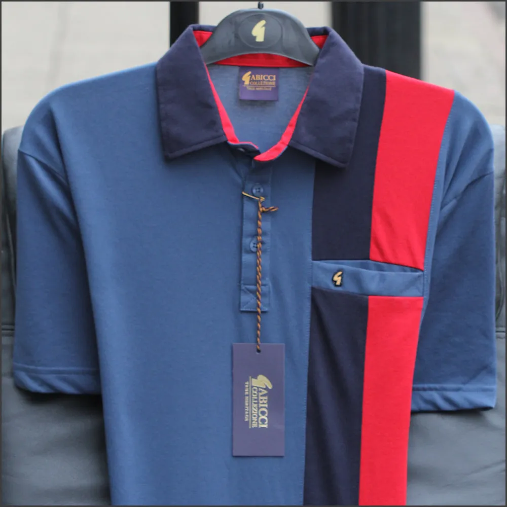 Gabicci X07 Indigo Pattern Polo=