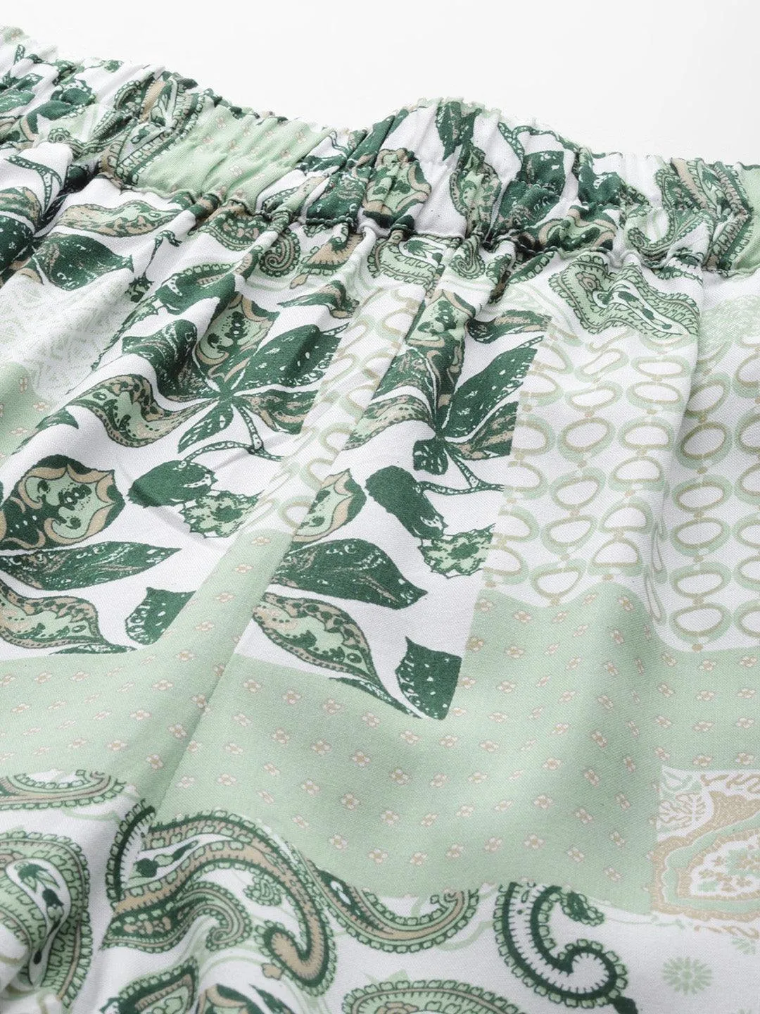 Green Printed Rayon Co-Ords