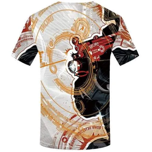 Gun T shirts Men Cartoon Shirt Print War T-shirts 3d Psychedelic Tshirts Cool Gothic T-shirts Graphic Short Sleeve Full Print