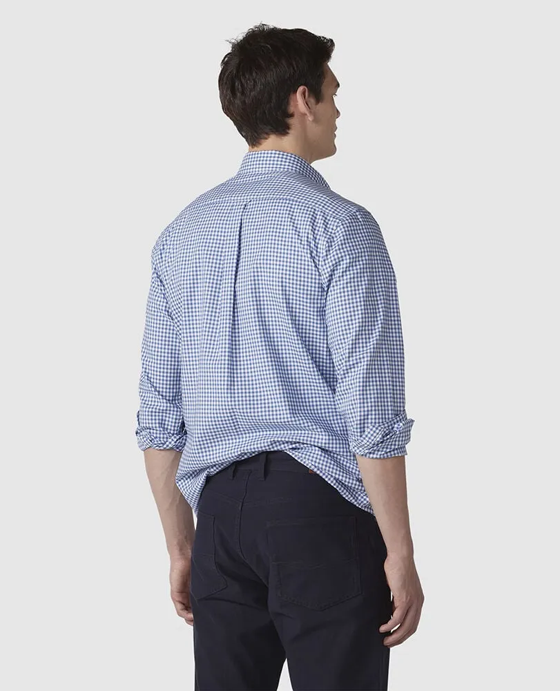 Gunn Check Oxford LS - Sea Blue