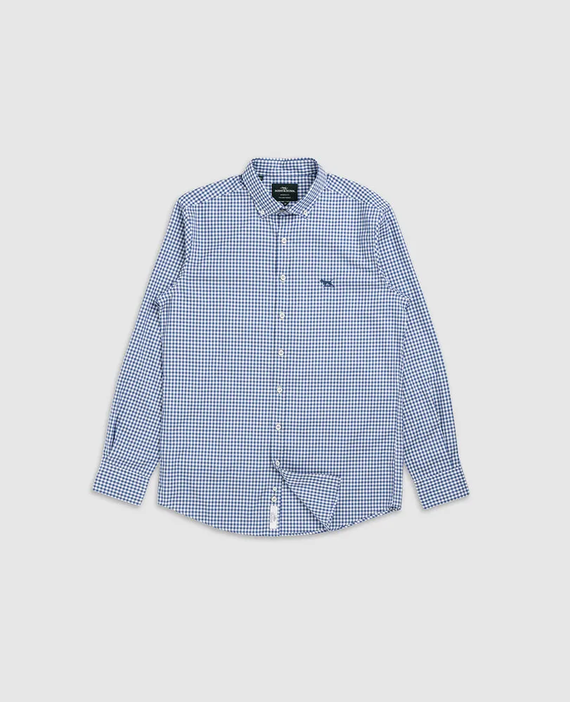 Gunn Check Oxford LS - Sea Blue