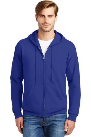 Hanes Ecosmart Full Zip Hooded Sweatshirt P180 Deep Royal