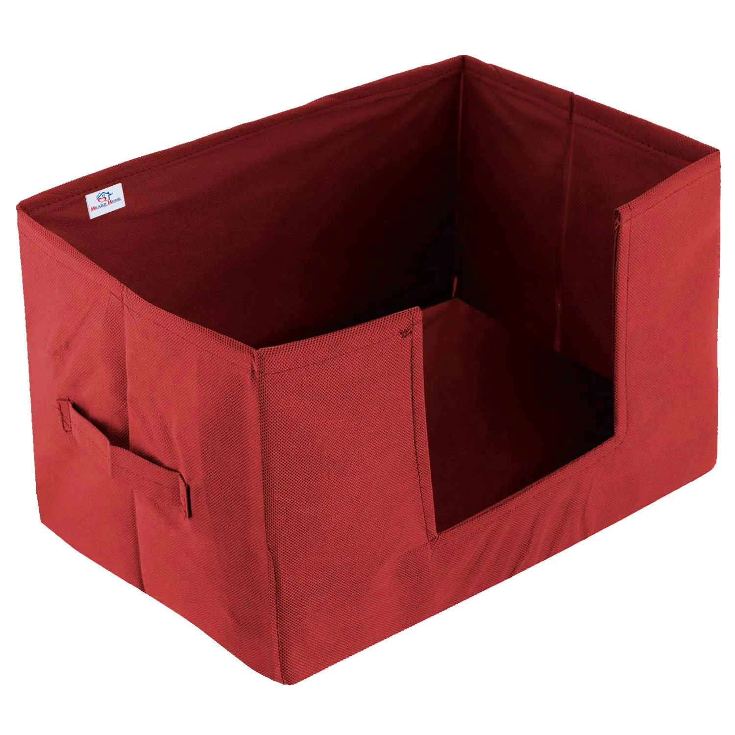 Heart Home Large Capacity Space Saver Closet, Stackable and Foldable Saree, Clothes Storage Bag, Non-Woven Rectangle Cloth Saree Stacker Wardrobe Organizer (Red)-HEARTXY11431