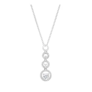 J Goodin Classic Style Halo Graduated Cubic Zirconia Pendant For Women