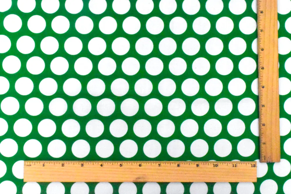 Kelly Green-Ivory Dot Printed Cotton Lawn Woven Fabric