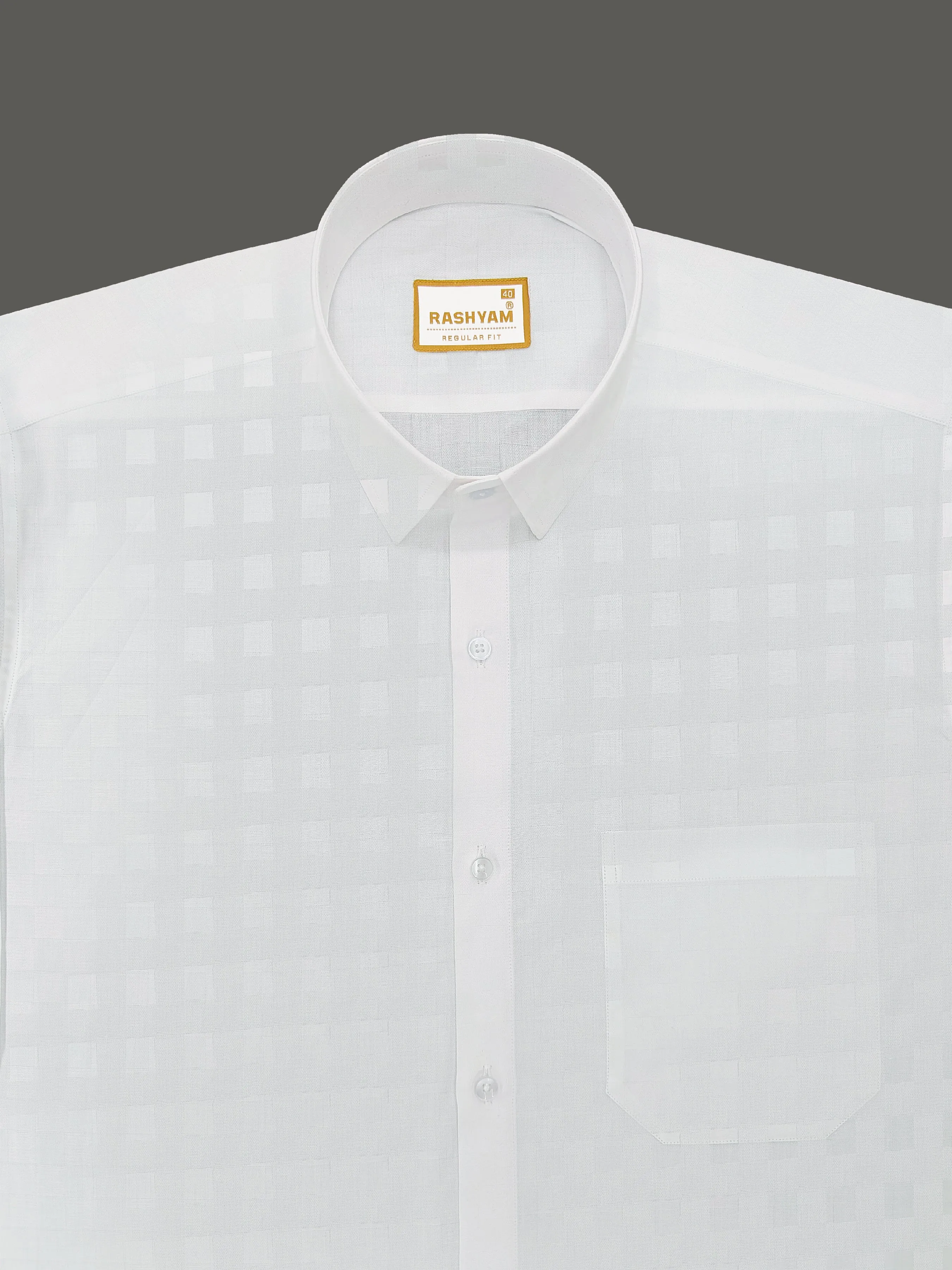 Lanciano Luxury Cotton Designer Box On White Formal Shirt For Men