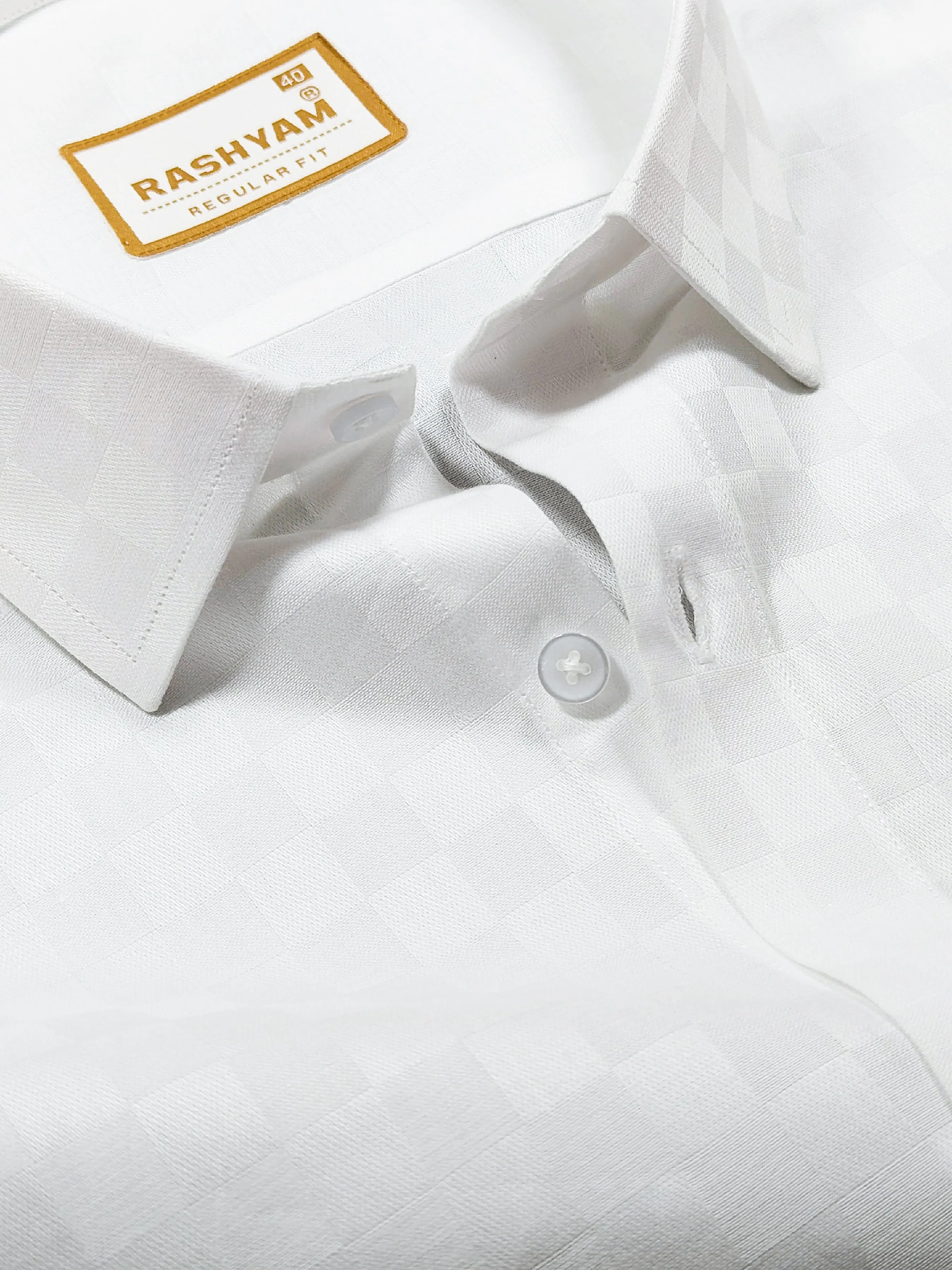 Lanciano Luxury Cotton Designer Box On White Formal Shirt For Men