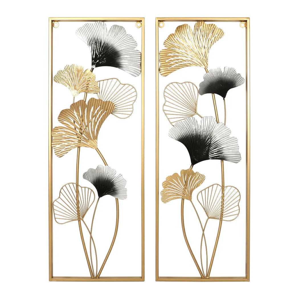 Large Metal Wall Art Hanging Flower Tree of Life Home Decor Sculpture Garden Pair