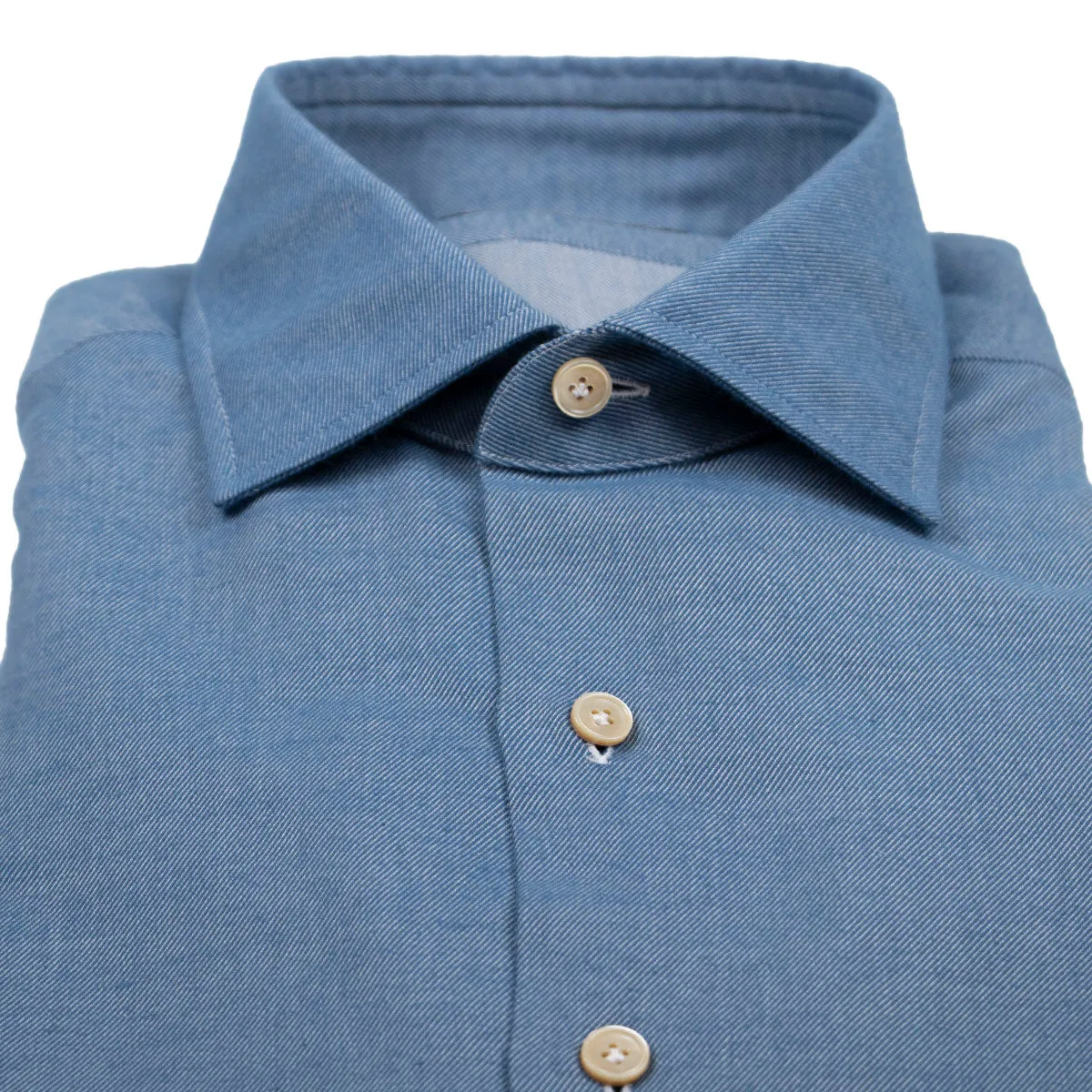 Light Blue Carlo Riva Cotton Twill Long Sleeve Shirt