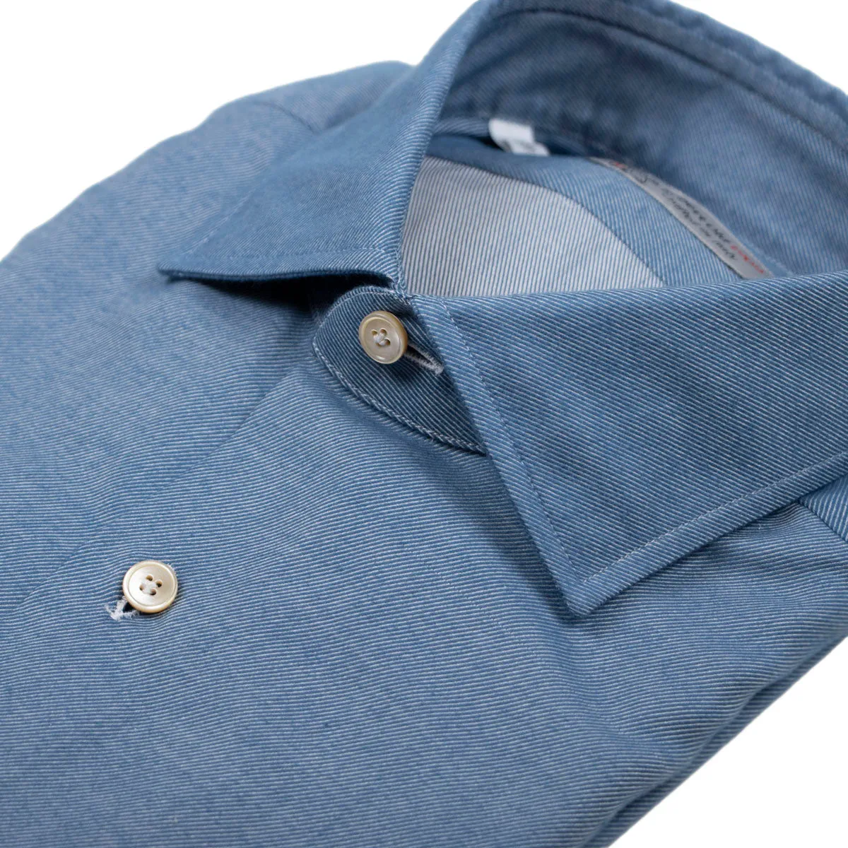 Light Blue Carlo Riva Cotton Twill Long Sleeve Shirt