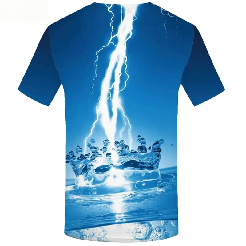 Lightning T shirts Men Water Tshirt Printed Space T-shirts 3d Short Sleeve