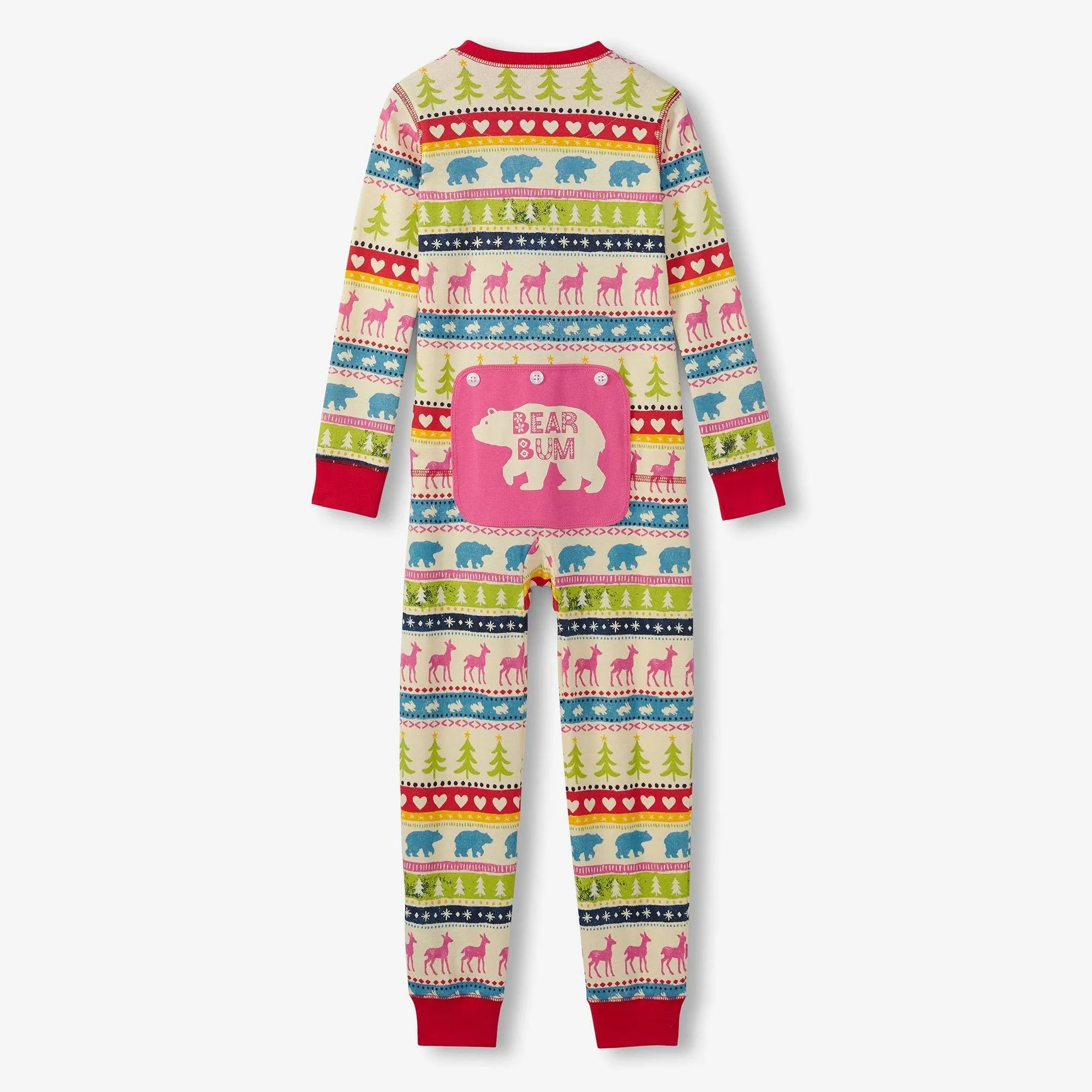 Little Blue House Cream Fair Isle Kids Union Suit