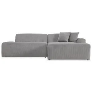 Mar Sectional Grey Velvet Sofa (Right Facing)