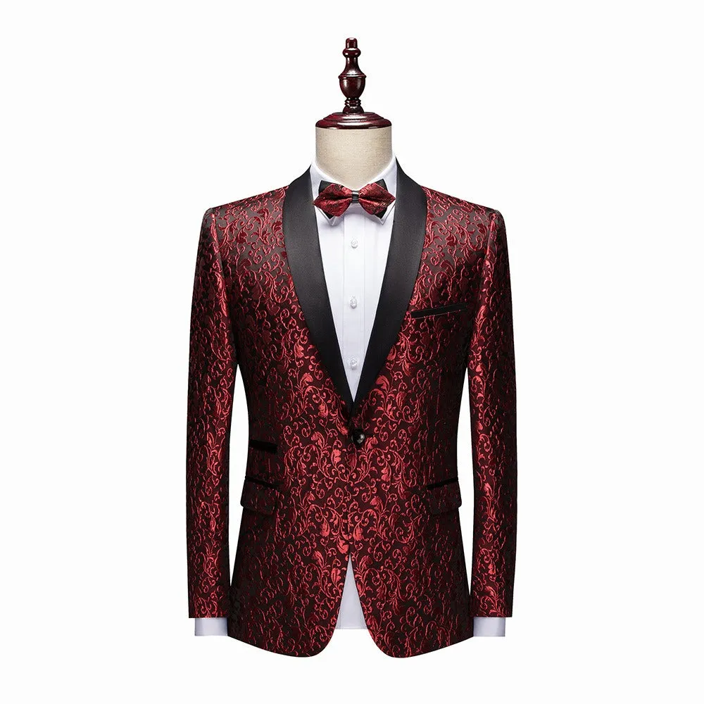 Men Jacquard Luxury Wedding Suits Jackets Tuxedo Banquet Jacquard Blazer | 666