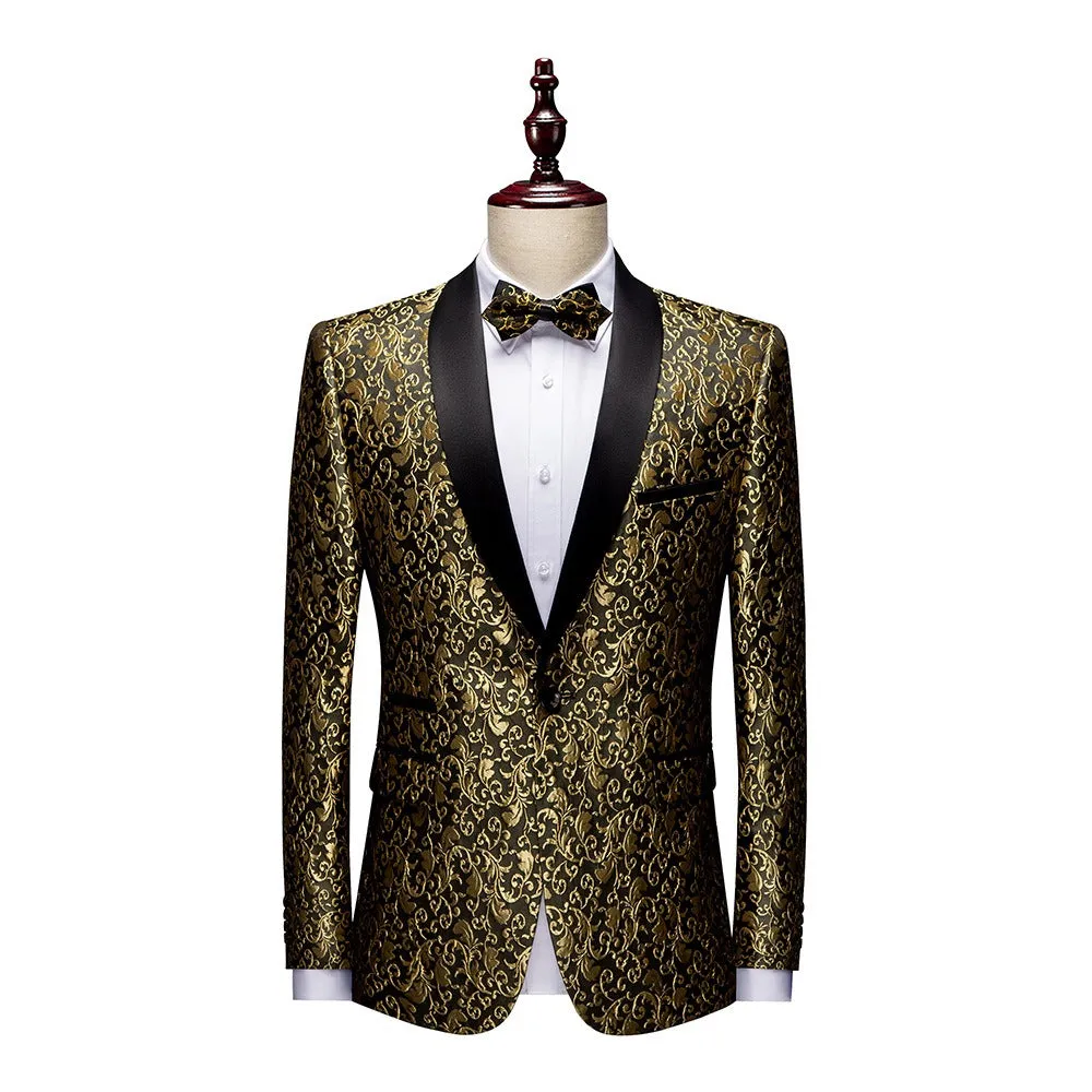 Men Jacquard Luxury Wedding Suits Jackets Tuxedo Banquet Jacquard Blazer | 666