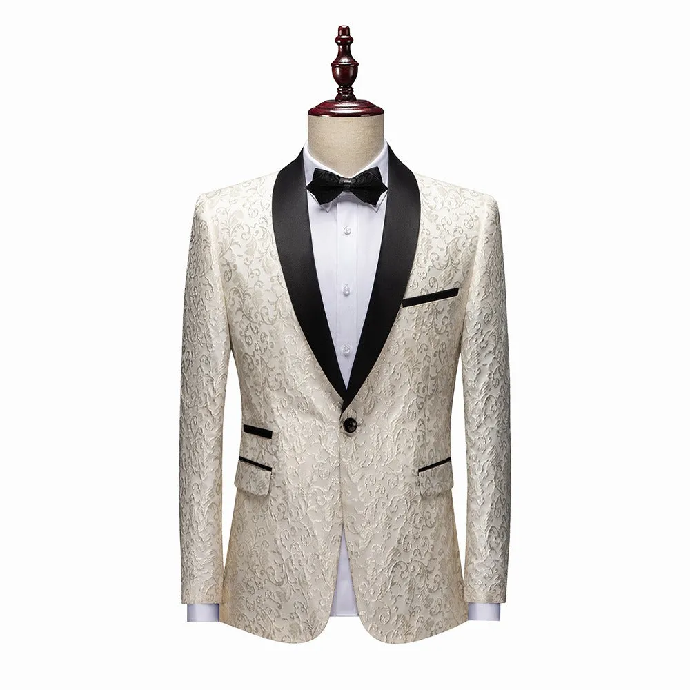 Men Jacquard Luxury Wedding Suits Jackets Tuxedo Banquet Jacquard Blazer | 666