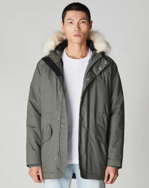 MIDLAND FUR TRIM OVERSIZED PARKA | DARK KHAKI