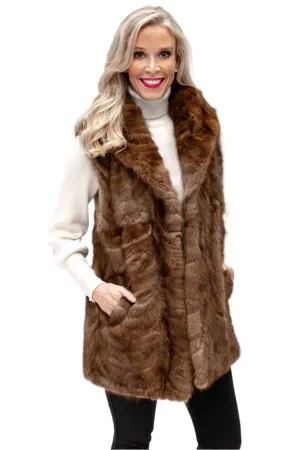 Mink Fur Vest with Shawl Collar