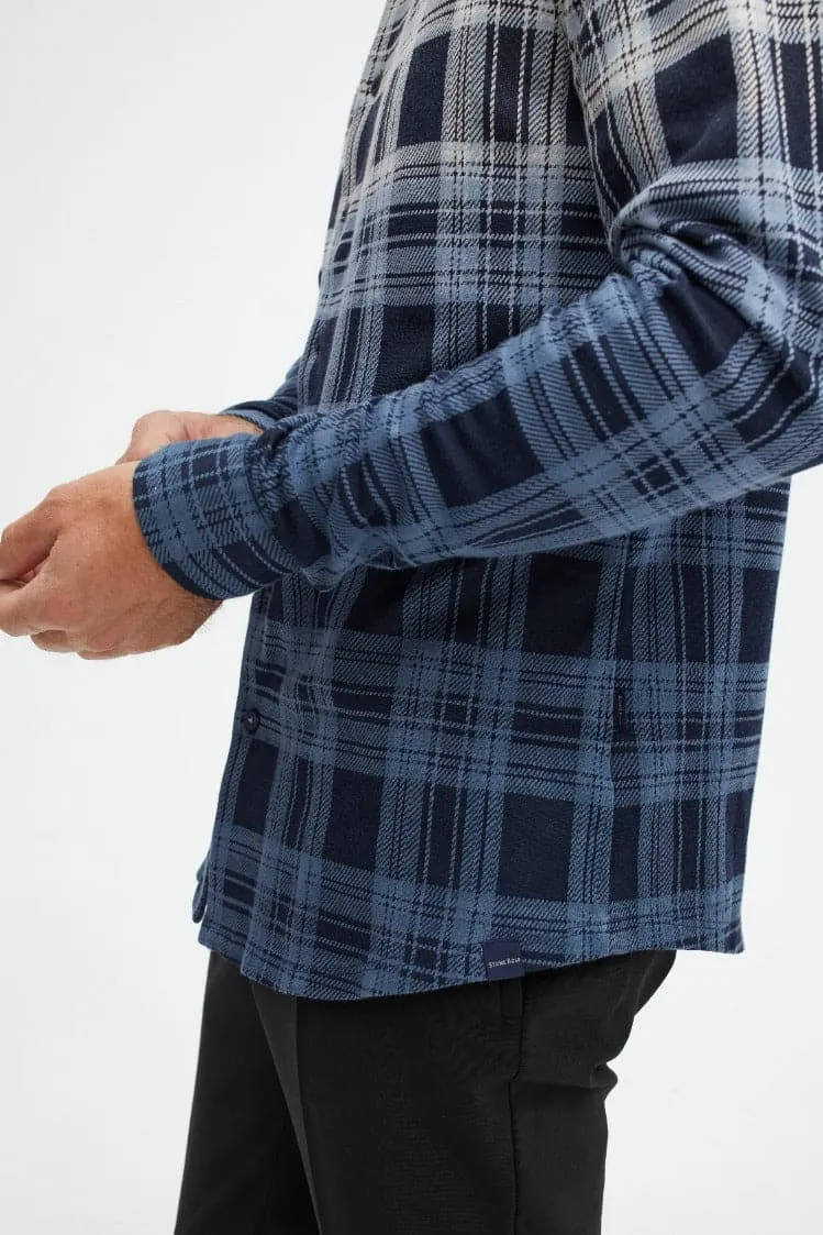 Navy Dip Dyed Knit Shirt