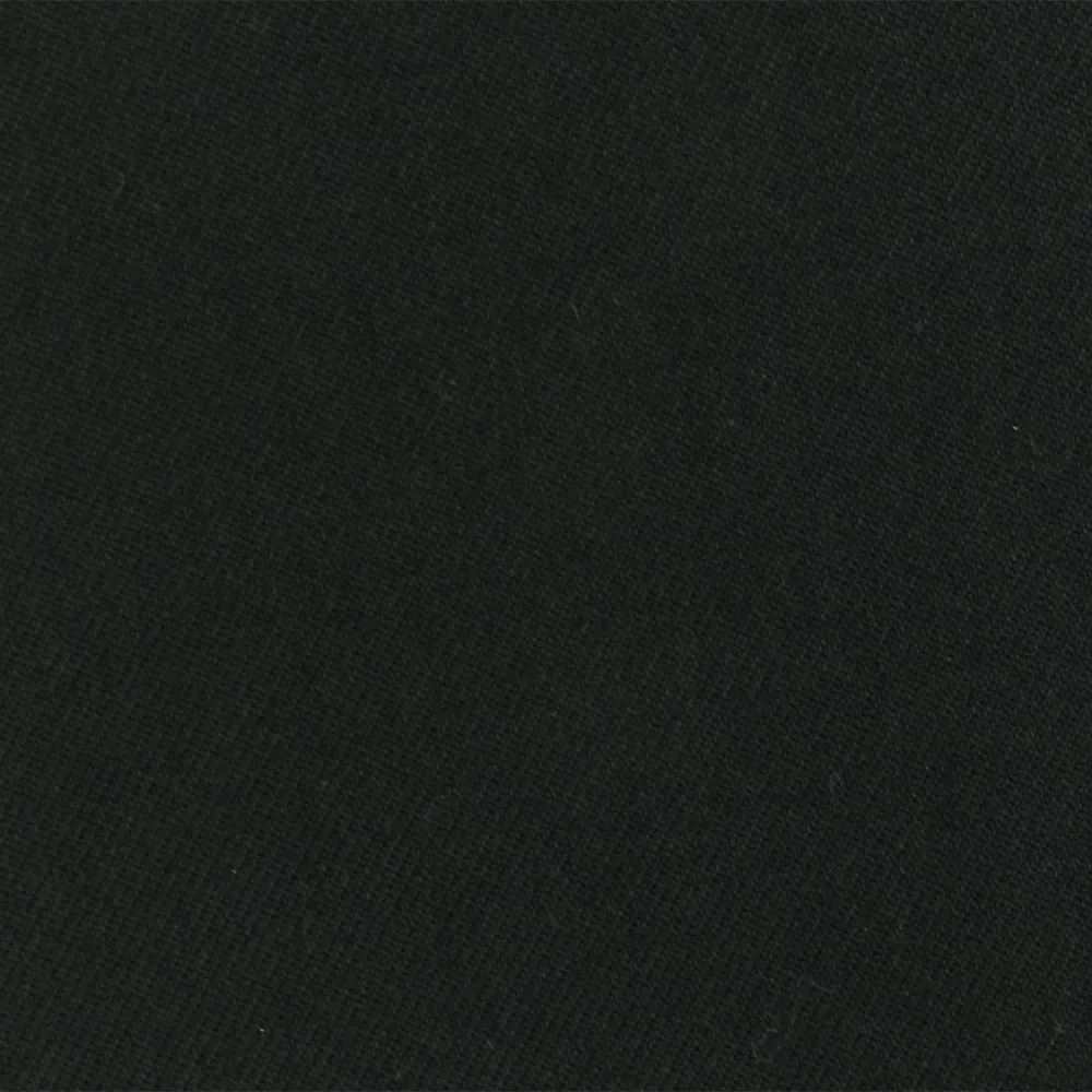 Official Black Solid Wool Blend Twill Suiting Woven Fabric