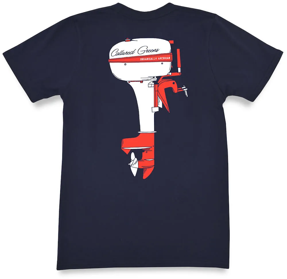 Outboard: Short Sleeve T-Shirt - Navy/Red