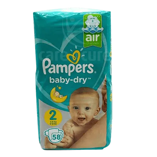 Pampers Baby-dry Diapers Size 2, 58 Diapers