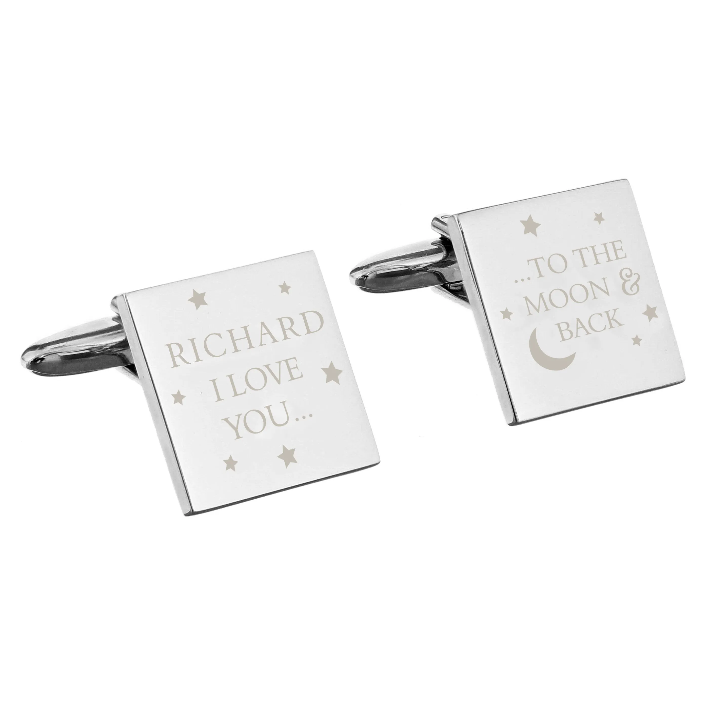 Personalised To The Moon And Back Square Cufflinks